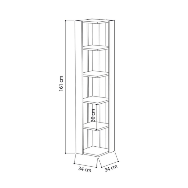 Libreria angolare Nati antracite 5 ripiani - immagine 3