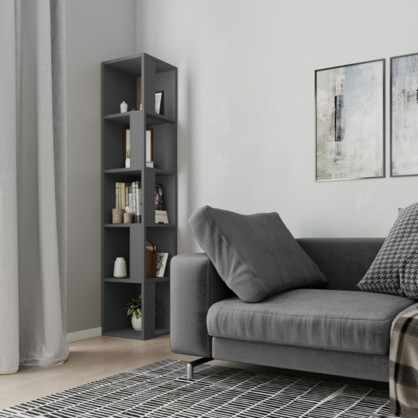Libreria angolare Piano antracite 5 ripiani 31,4x31,4x158,9 - immagine 2