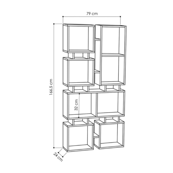 Libreria bifacciale Rail antracite 79x166,5 - immagine 4