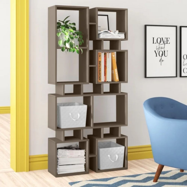 Libreria bifacciale Rail tortora 79x166,5 - immagine 2