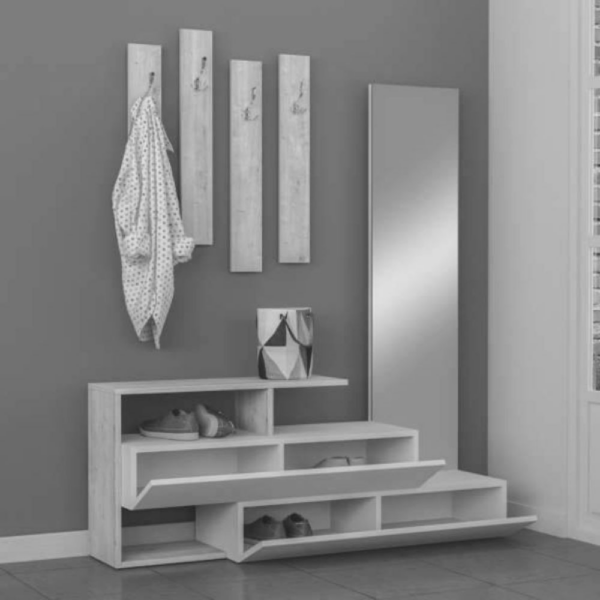 Mobile ingresso Ramda bianco con specchio - immagine 6