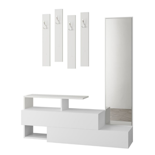 Mobile ingresso Ramda bianco con specchio - immagine 7