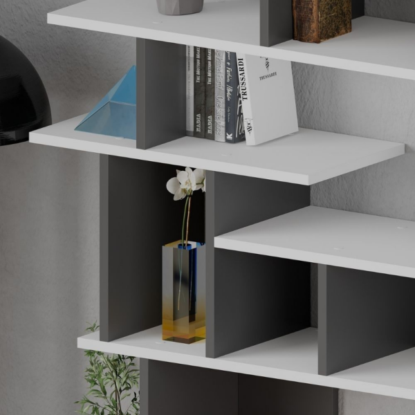 Libreria design Apollon bianco antracite - immagine 4