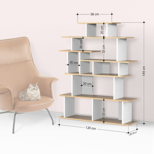 Libreria design Apollon bianco antracite - immagine 5