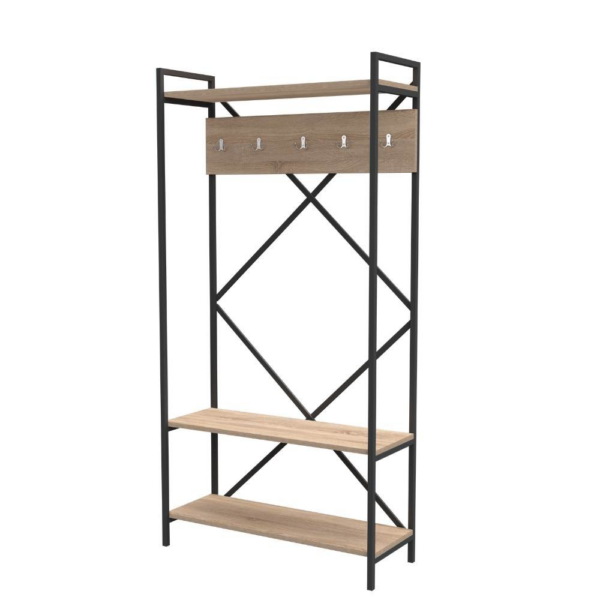 Scaffale ingresso appendiabiti Kety metallo antracite - immagine 2