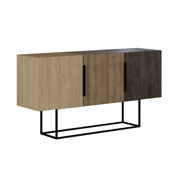 Madia Tontini 3 ante colore rovere noce e dark coffe 150 cm - immagine 6