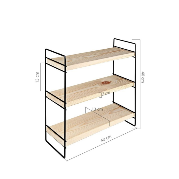 Scaffale Hobby 3 ripiani 40x13x40 nero ASZ1571 - immagine 4