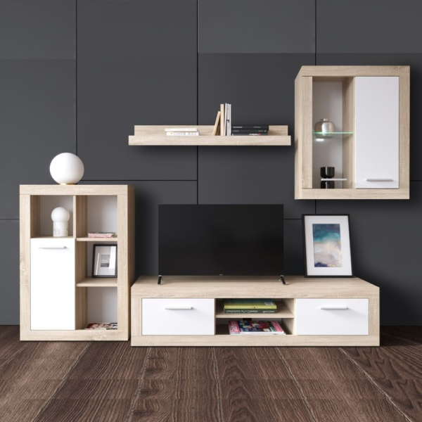 Soggiorno Shark mini rovere sonoma e bianco 227