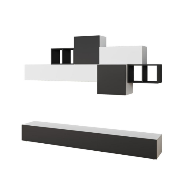 Parete attrezzata Tromen 260 cm. bianco antracite MTV234474 - immagine 4