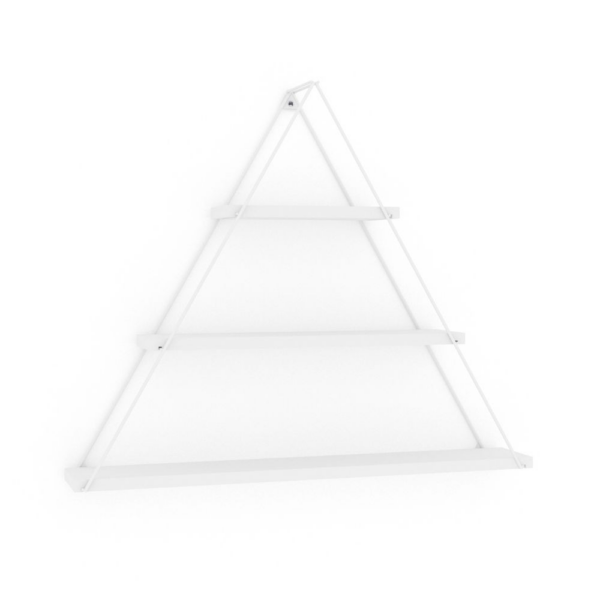 Mensola triangolare 3 ripiani Moset bianco totale MT191006 - immagine 4