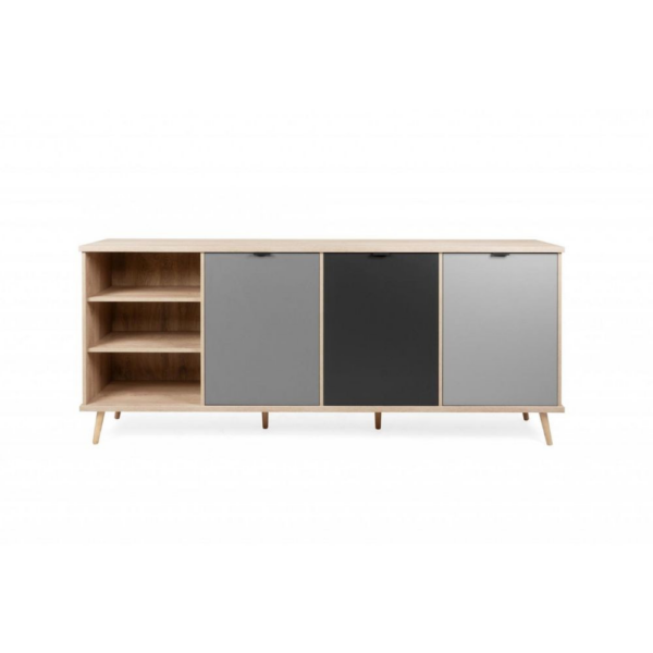 Madia Epik 56 rovere antracite grigio 3 ante vano a giorno - immagine 2