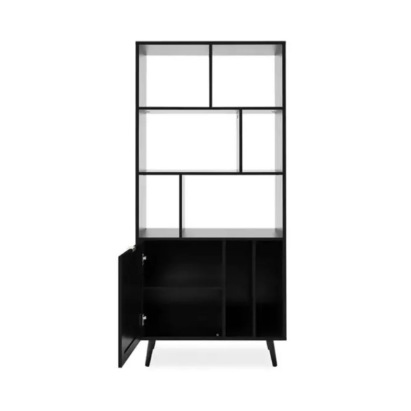 Libreria Vienna20A nera con frontali effetto vimini - immagine 5