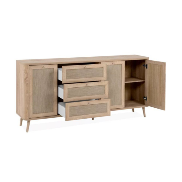 Madia KUTA51A rovere sonoma 3 cassetti e 3 ante effetto rafia - immagine 2