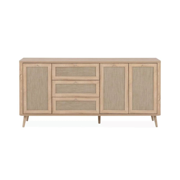 Madia KUTA51A rovere sonoma 3 cassetti e 3 ante effetto rafia - immagine 4