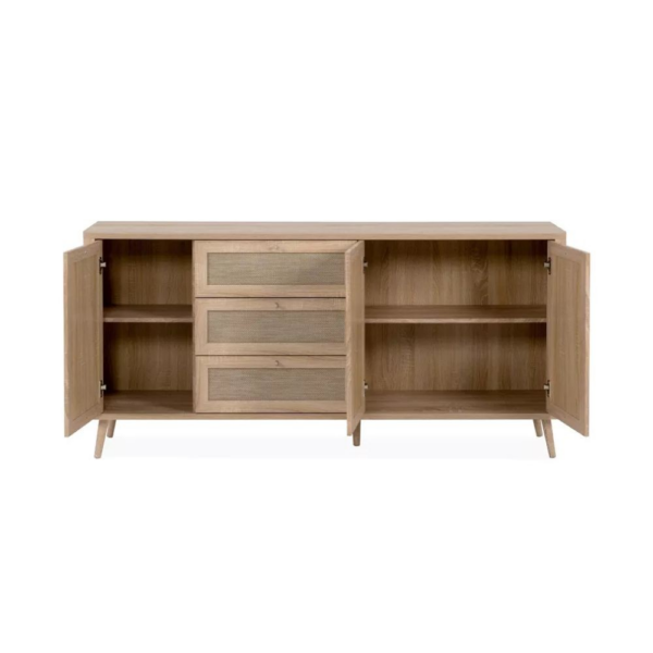 Madia KUTA51A rovere sonoma 3 cassetti e 3 ante effetto rafia - immagine 5