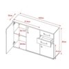 Credenza Mosso MO4 colore rovere e bianco - immagine 4