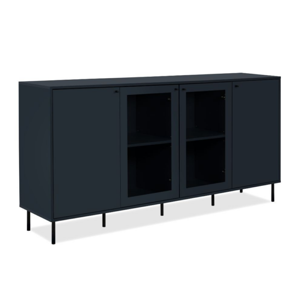 Credenza Caracas 51A con 4 ante e 4 ripiani colore navy blue - immagine 2