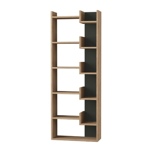 Libreria Oppa colore rovere e antracite - immagine 2