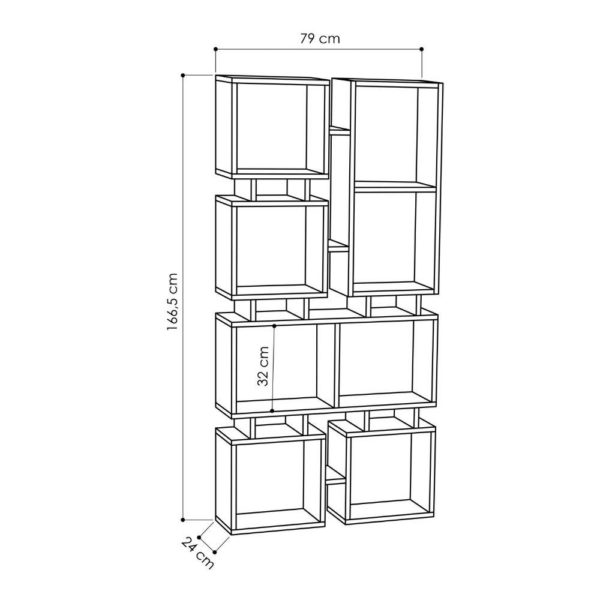 Libreria bifacciale Rail bianco 79x166,5 - immagine 3