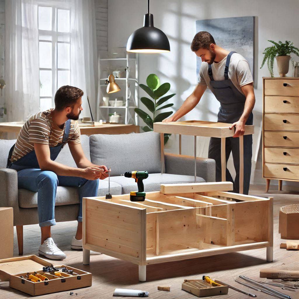 Mobili in Kit: Qualità Made in Italy per la Tua Casa 13 artigani mentre montano mobili in kit